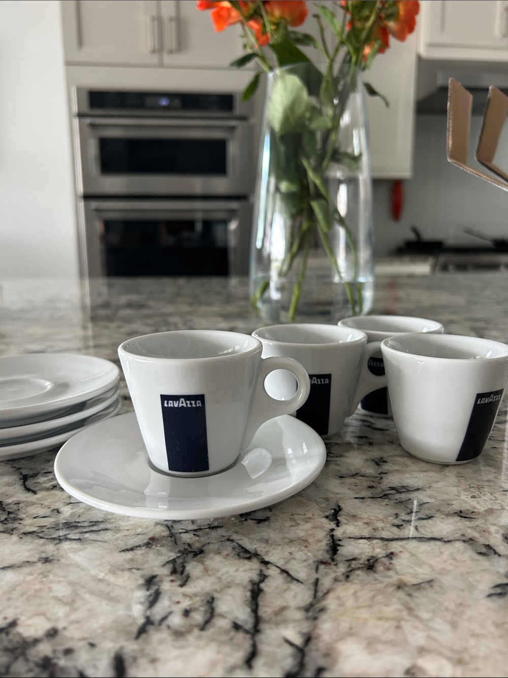 New White Espresso Cup and Saucer Set - 4